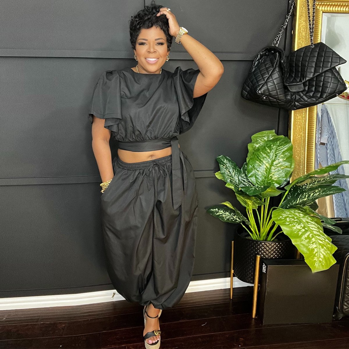 CAMILA | Statement Jogger Set met Peplum Details