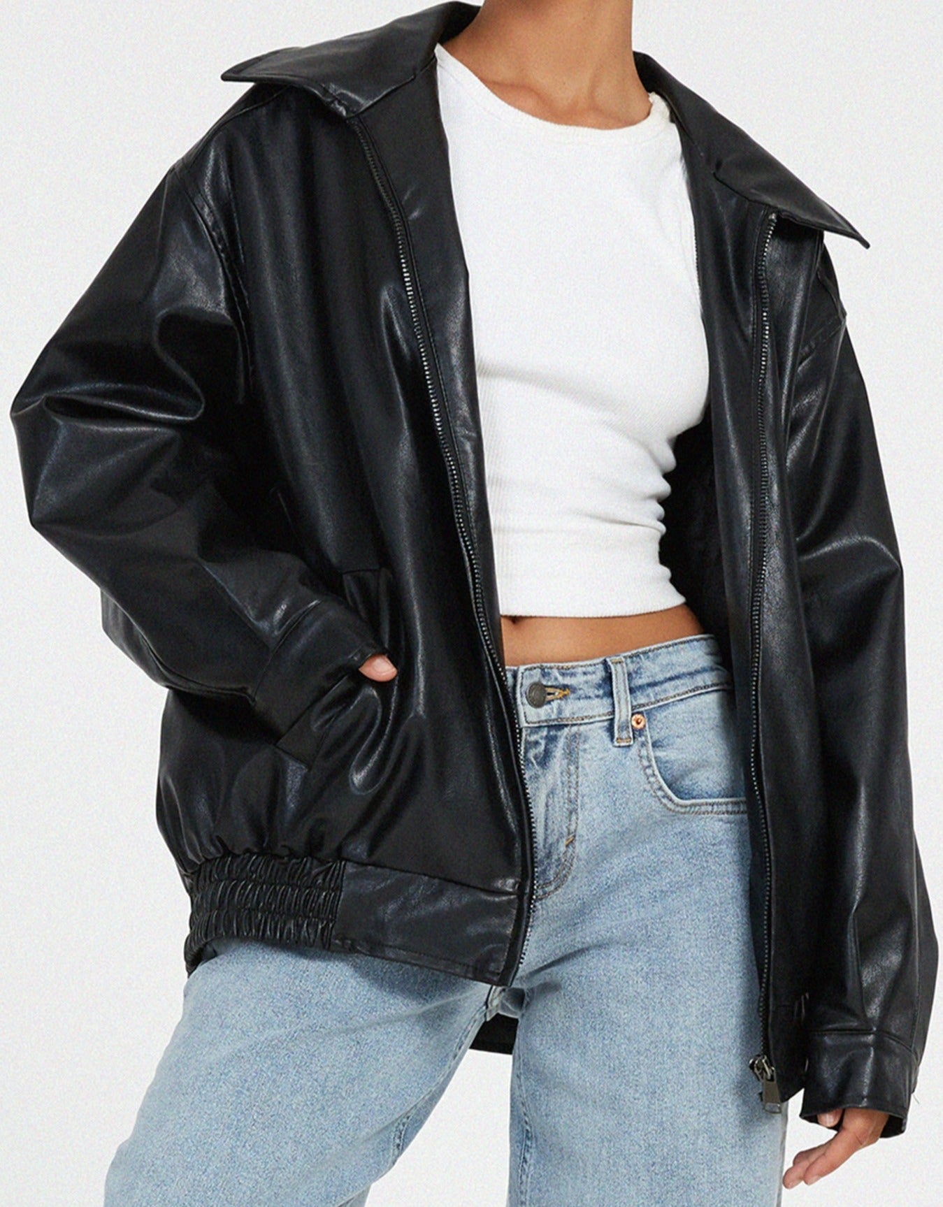 Noor | Oversized Leren Zomerjas Voor Dames