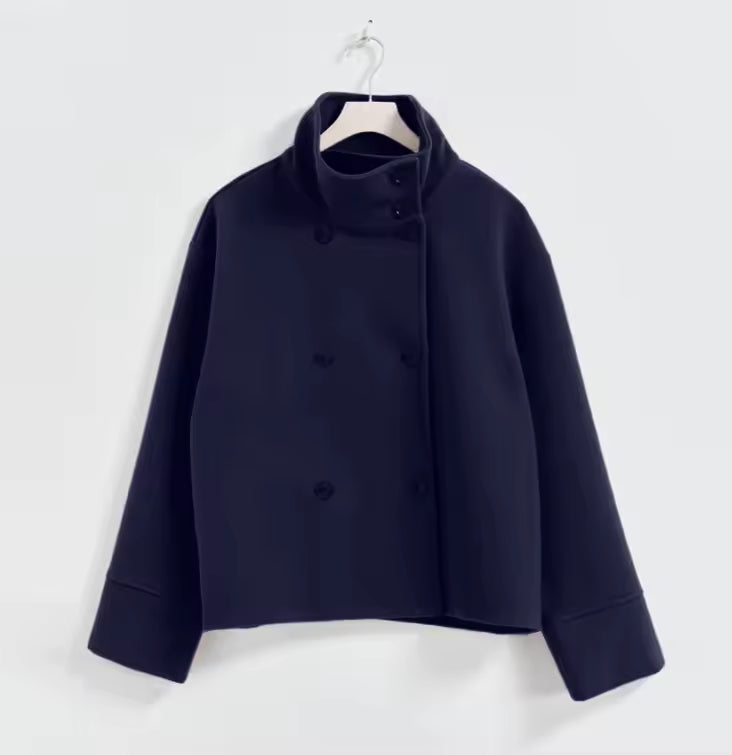Korte damesjas met double-breasted design | Elegante en veelzijdige mantel