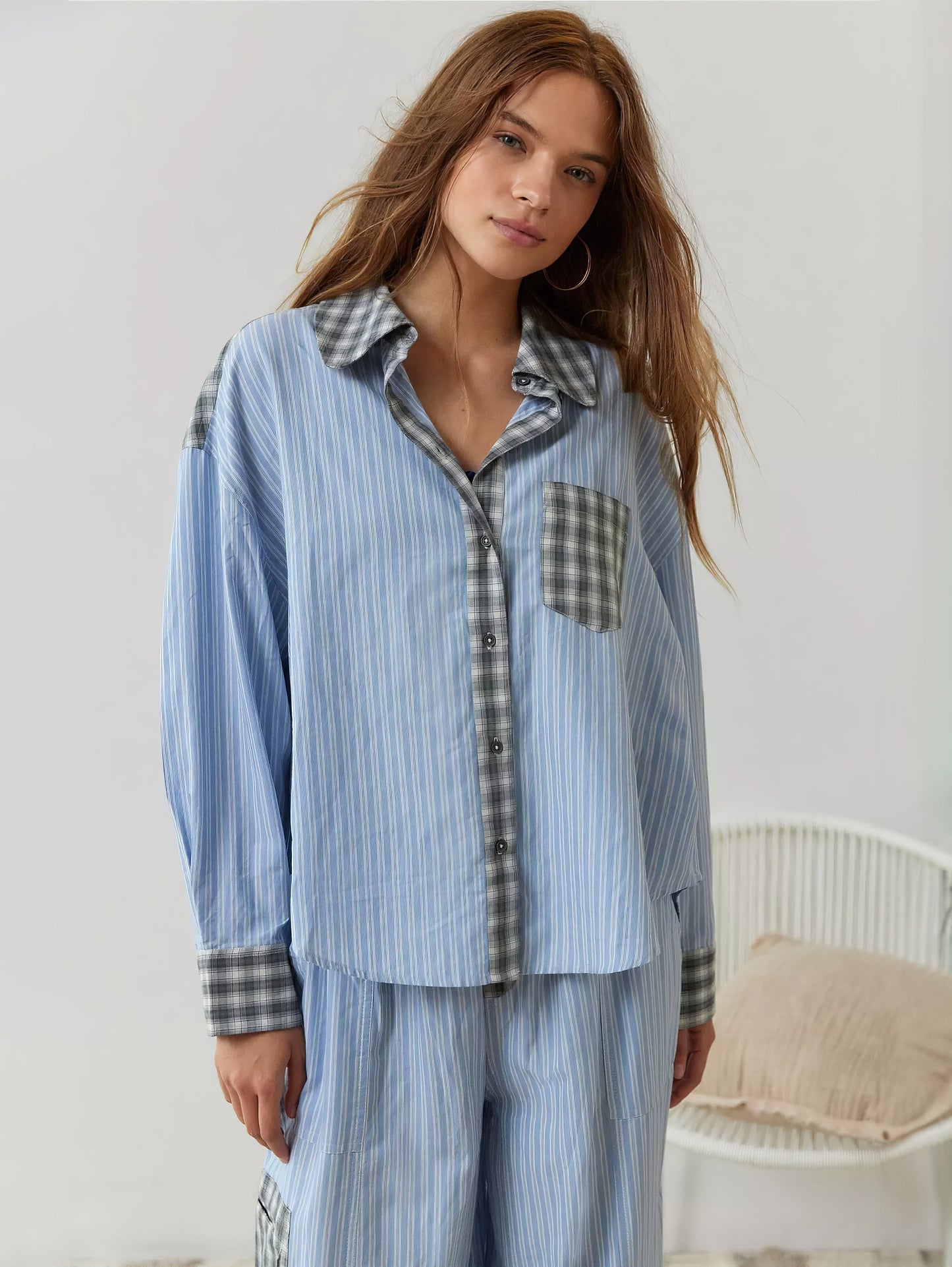 Camilla | Losvallende geruite pyjamaset in casual-chique stijl