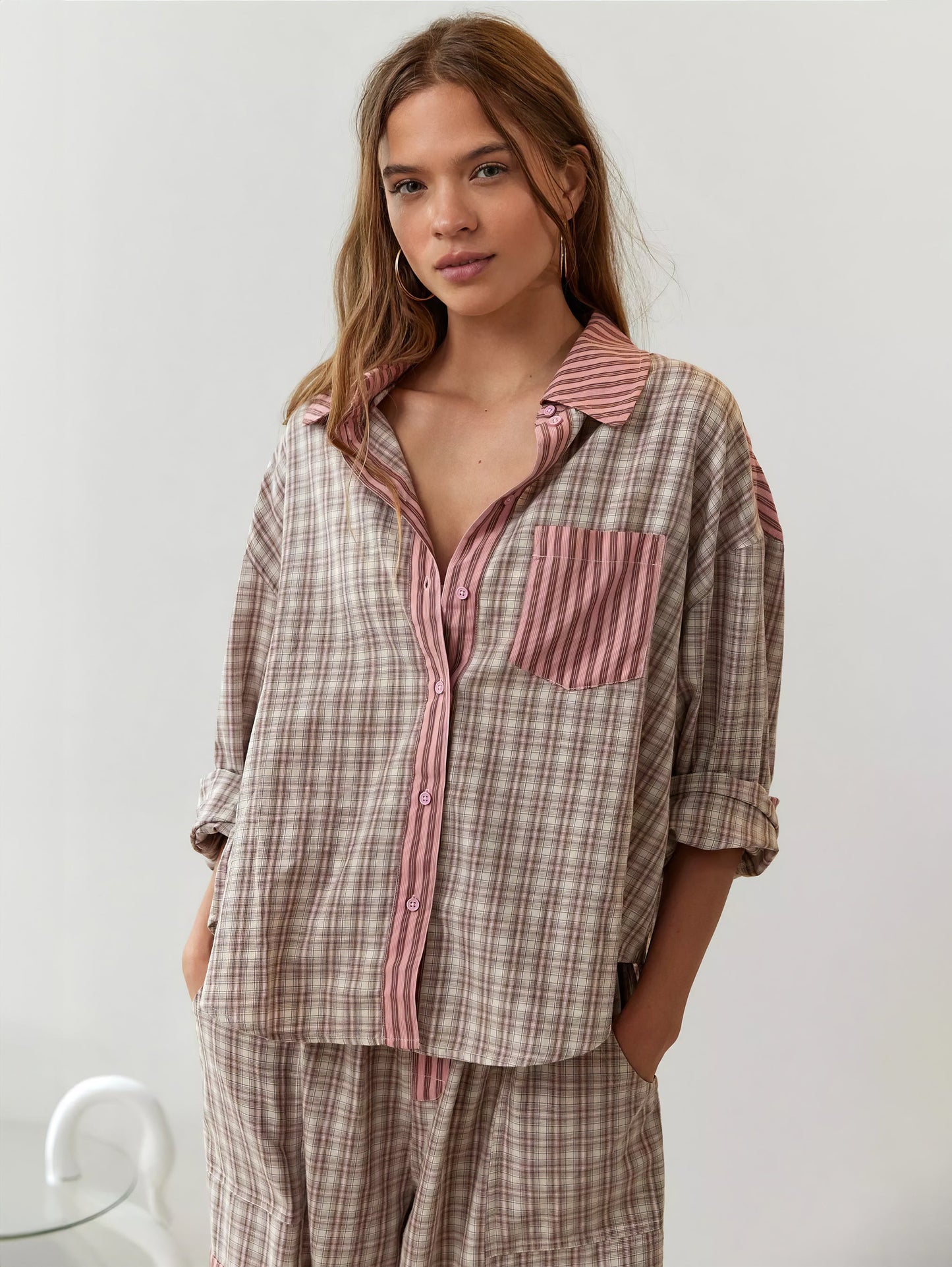 Camilla | Losvallende geruite pyjamaset in casual-chique stijl