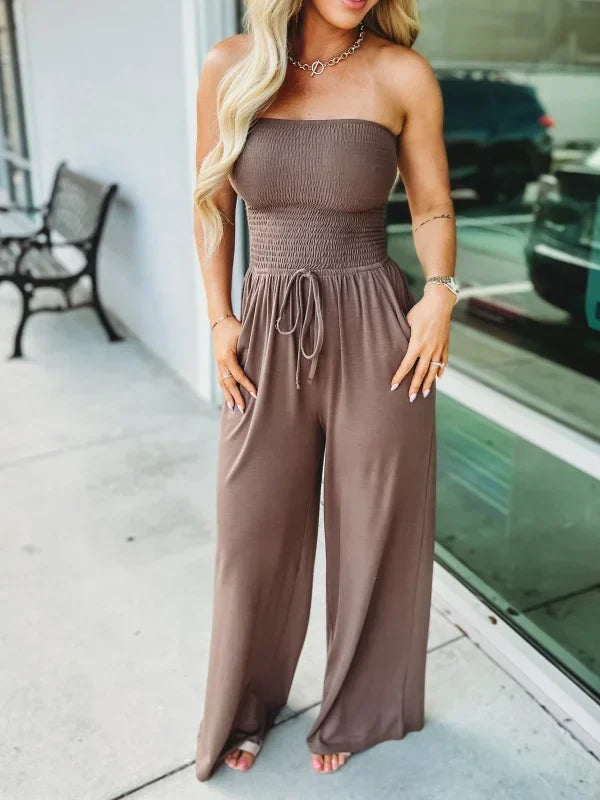 ELODIE – Klassieke Strapless Jumpsuit voor Zomer en Lente