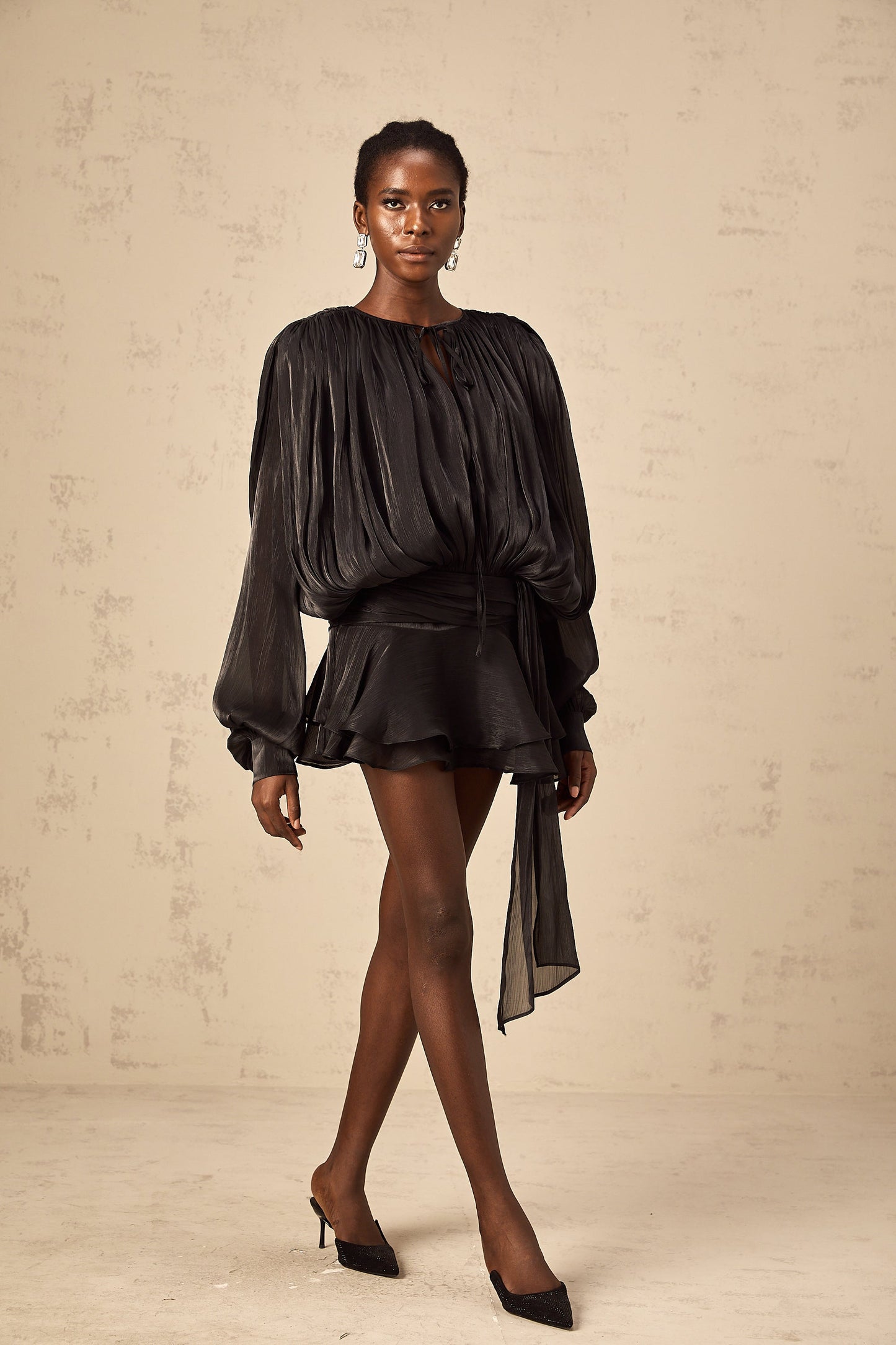 ISMARA | Jurk met Ballonmouwen en Flatterende Taille