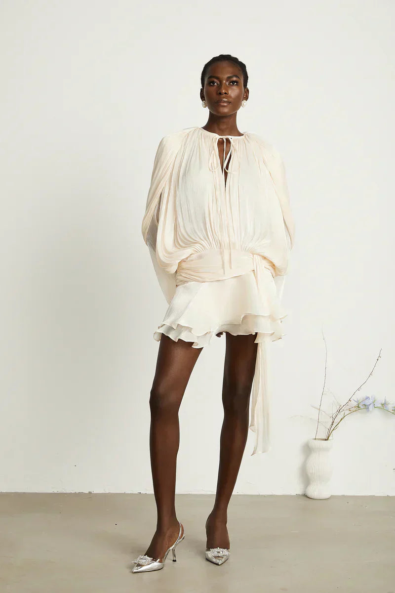 ISMARA | Jurk met Ballonmouwen en Flatterende Taille