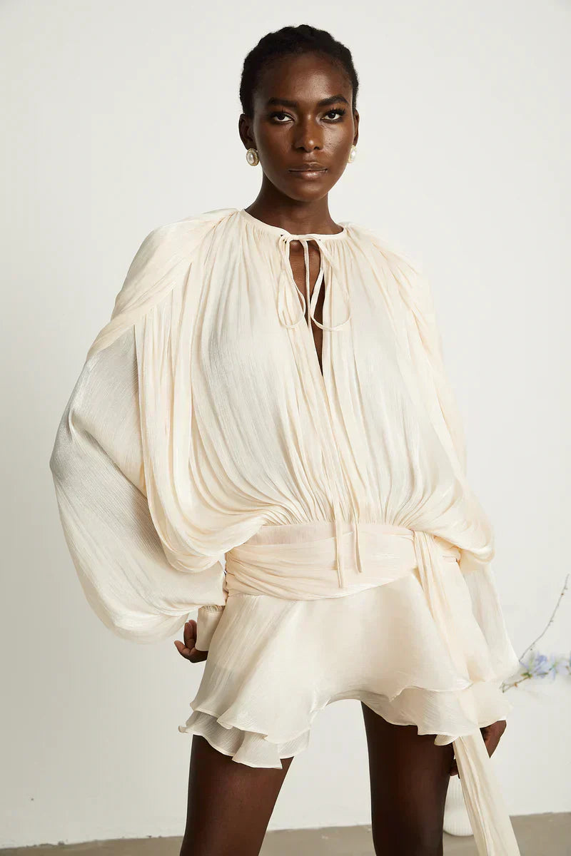 ISMARA | Jurk met Ballonmouwen en Flatterende Taille
