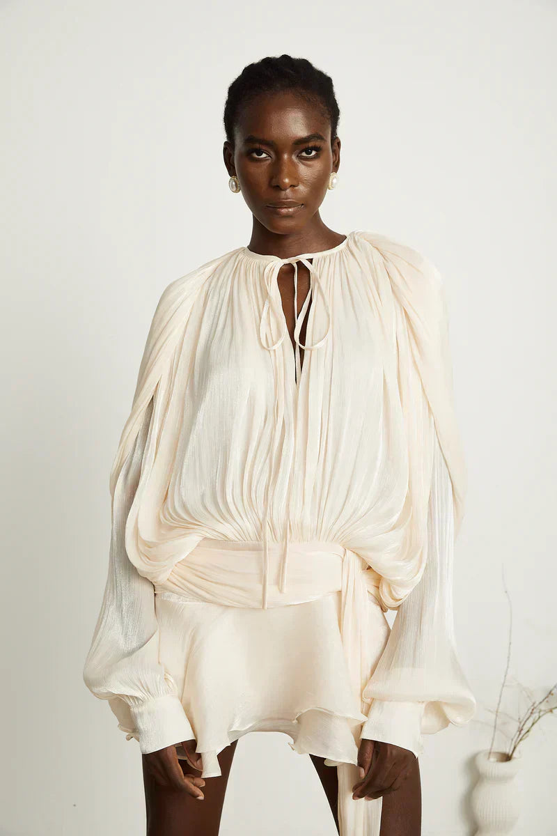 ISMARA | Jurk met Ballonmouwen en Flatterende Taille