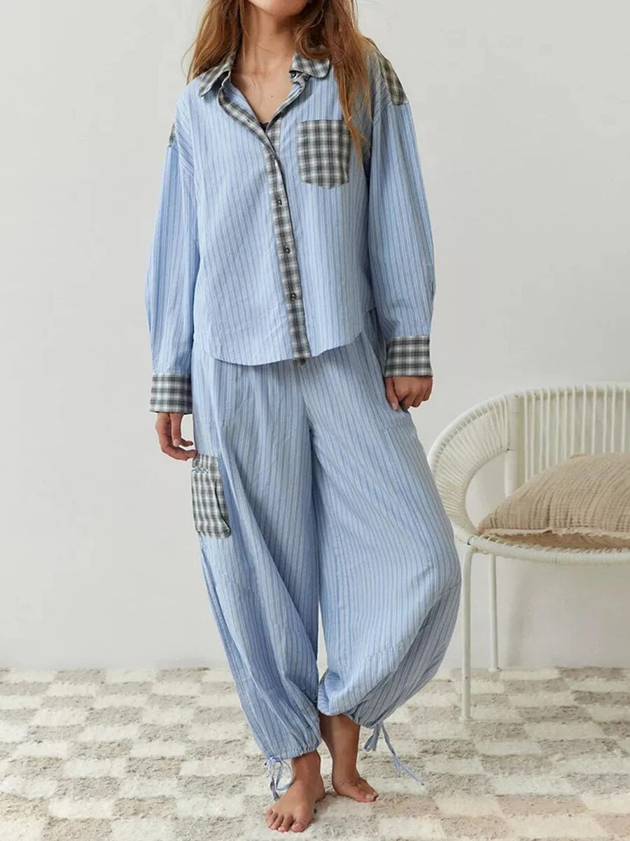 Camilla | Losvallende geruite pyjamaset in casual-chique stijl