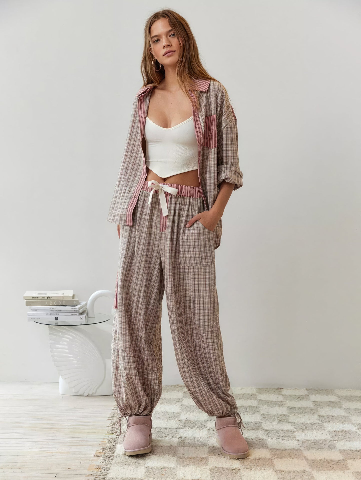 Camilla | Losvallende geruite pyjamaset in casual-chique stijl