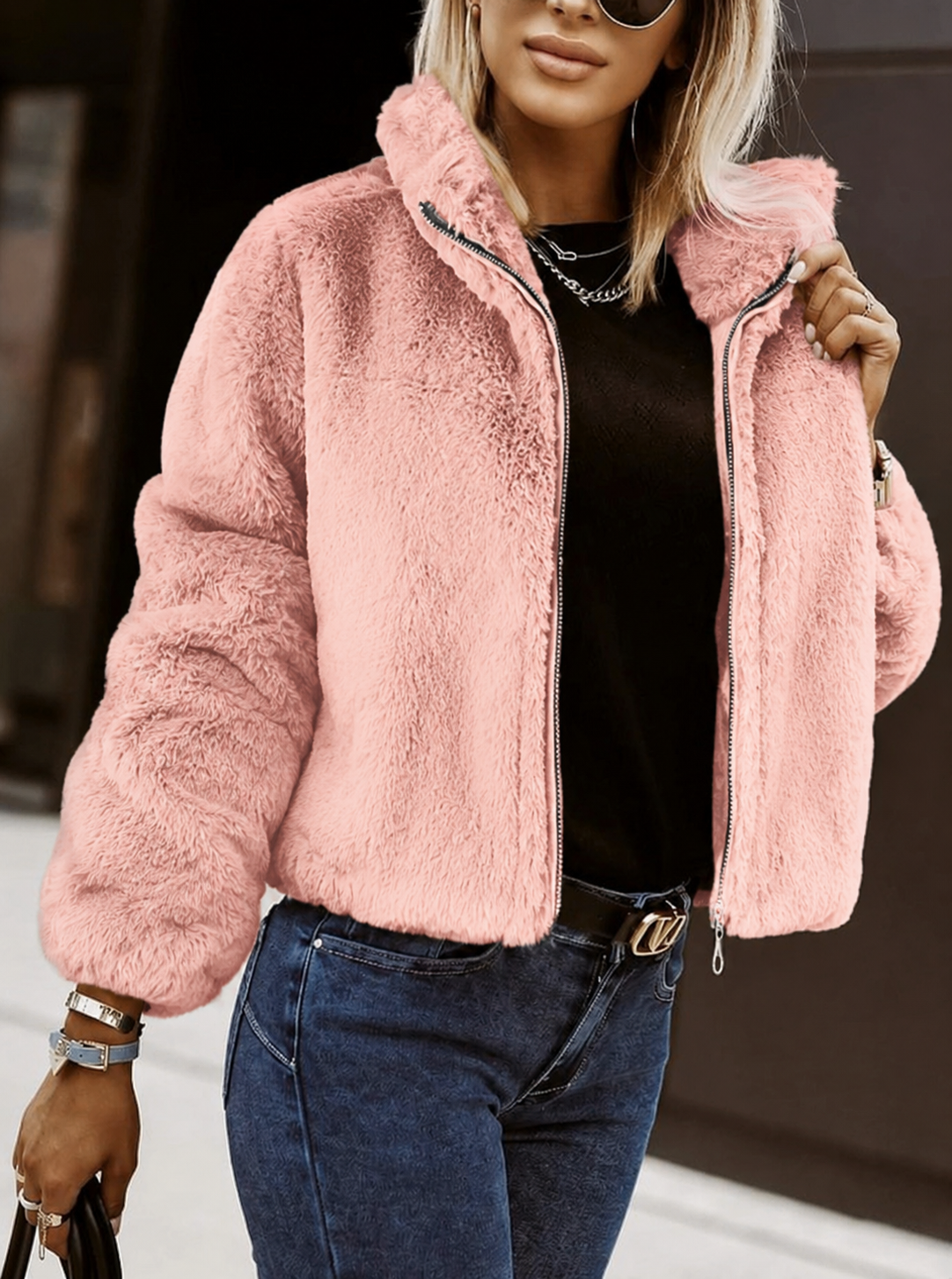 Carmen Dames Oversized Jas | Zacht Imitatiebont