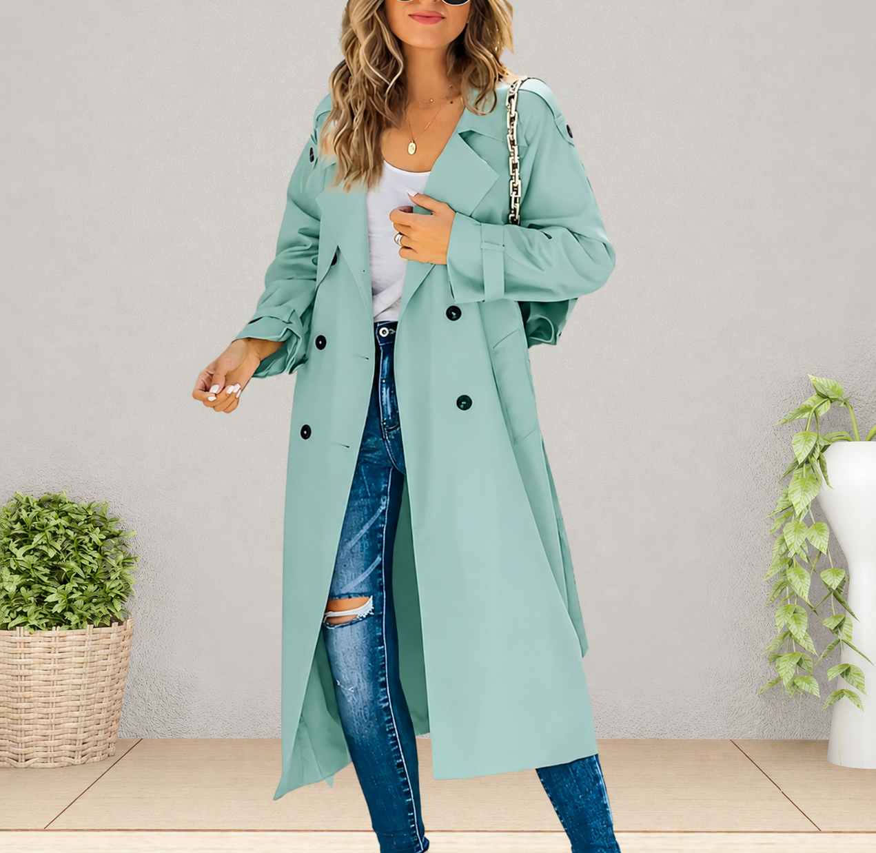 Celia Dames Trenchcoat | Lichtgewicht Polyester, Tijdloze Elegantie