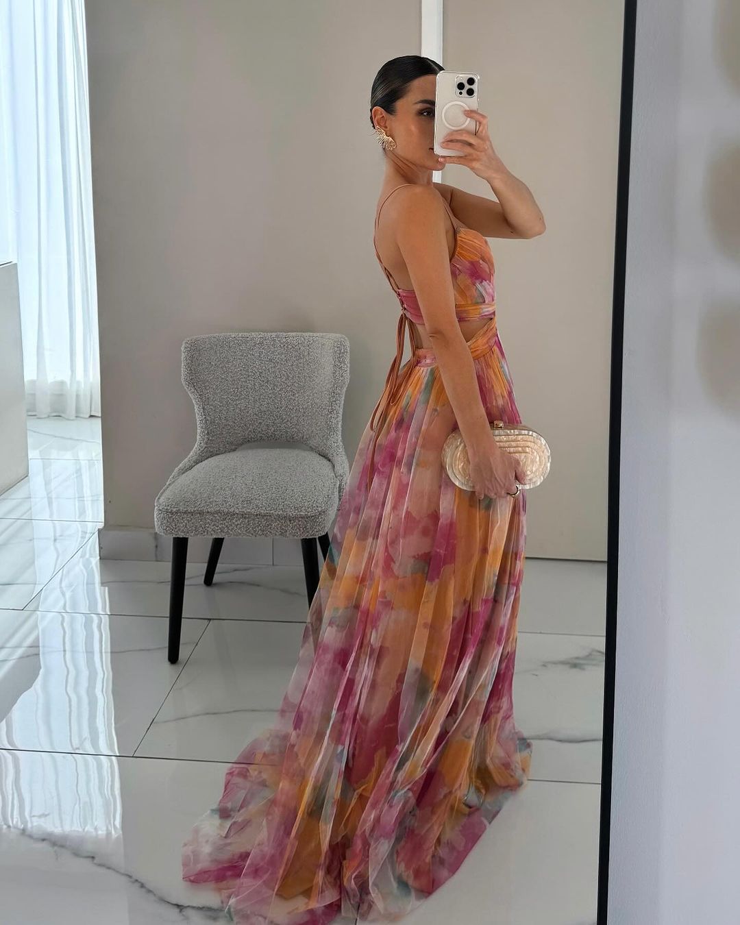 Rosalyn | Maxi Zomerjurk met Bloemenprint en Diepe Halslijn