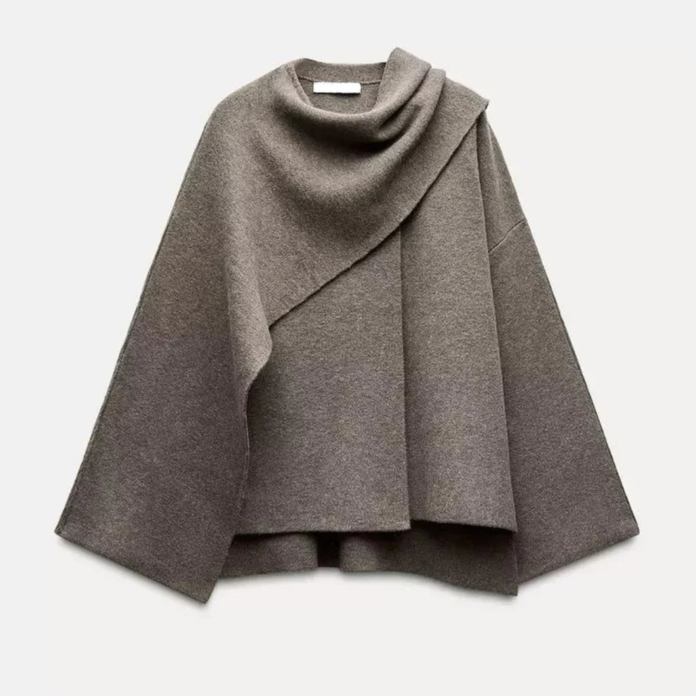 Oversized wollen jas met knoopsluiting en luxe voering