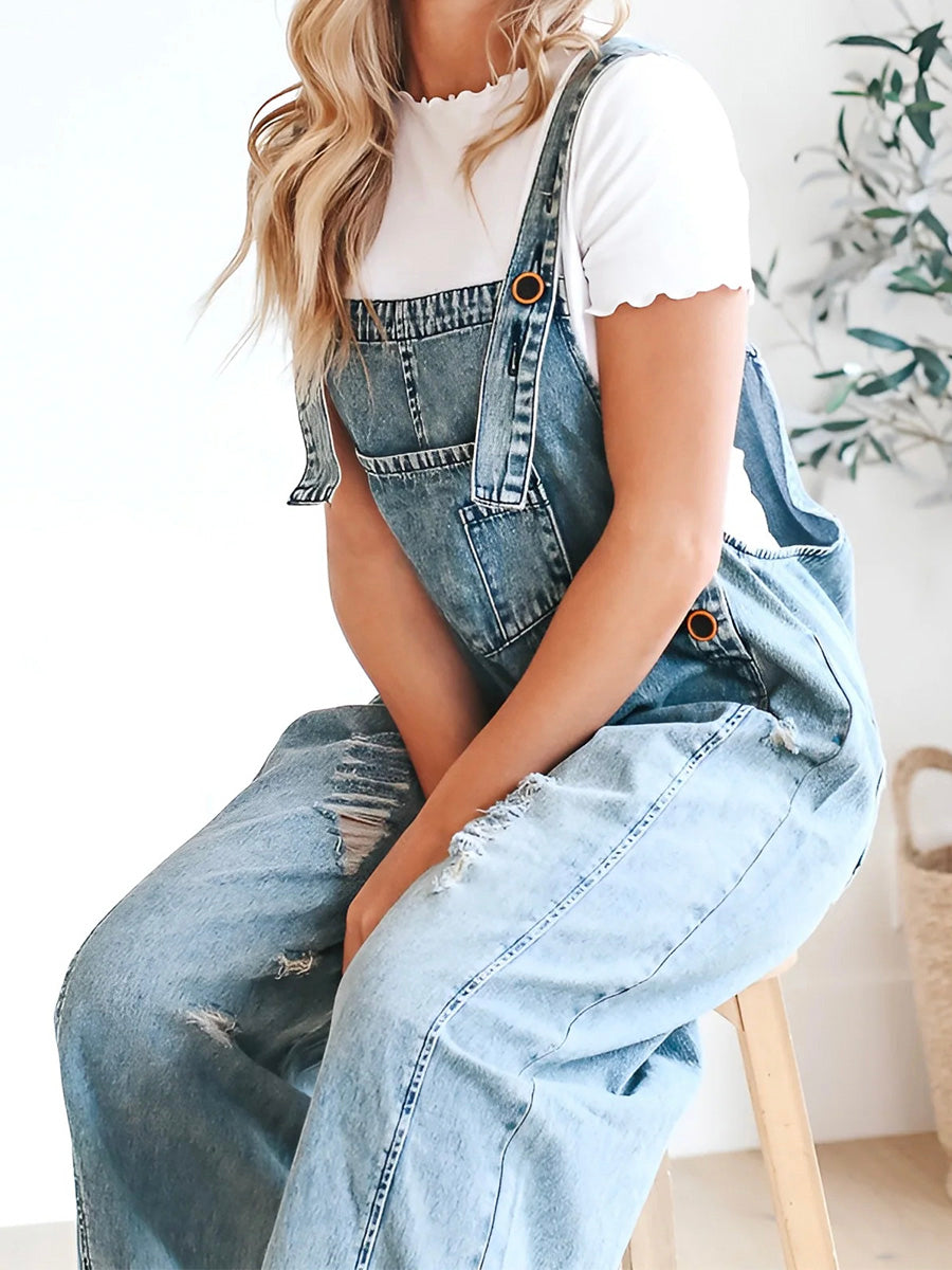 LIVIA | Losse Denim Tuinbroek voor Dames