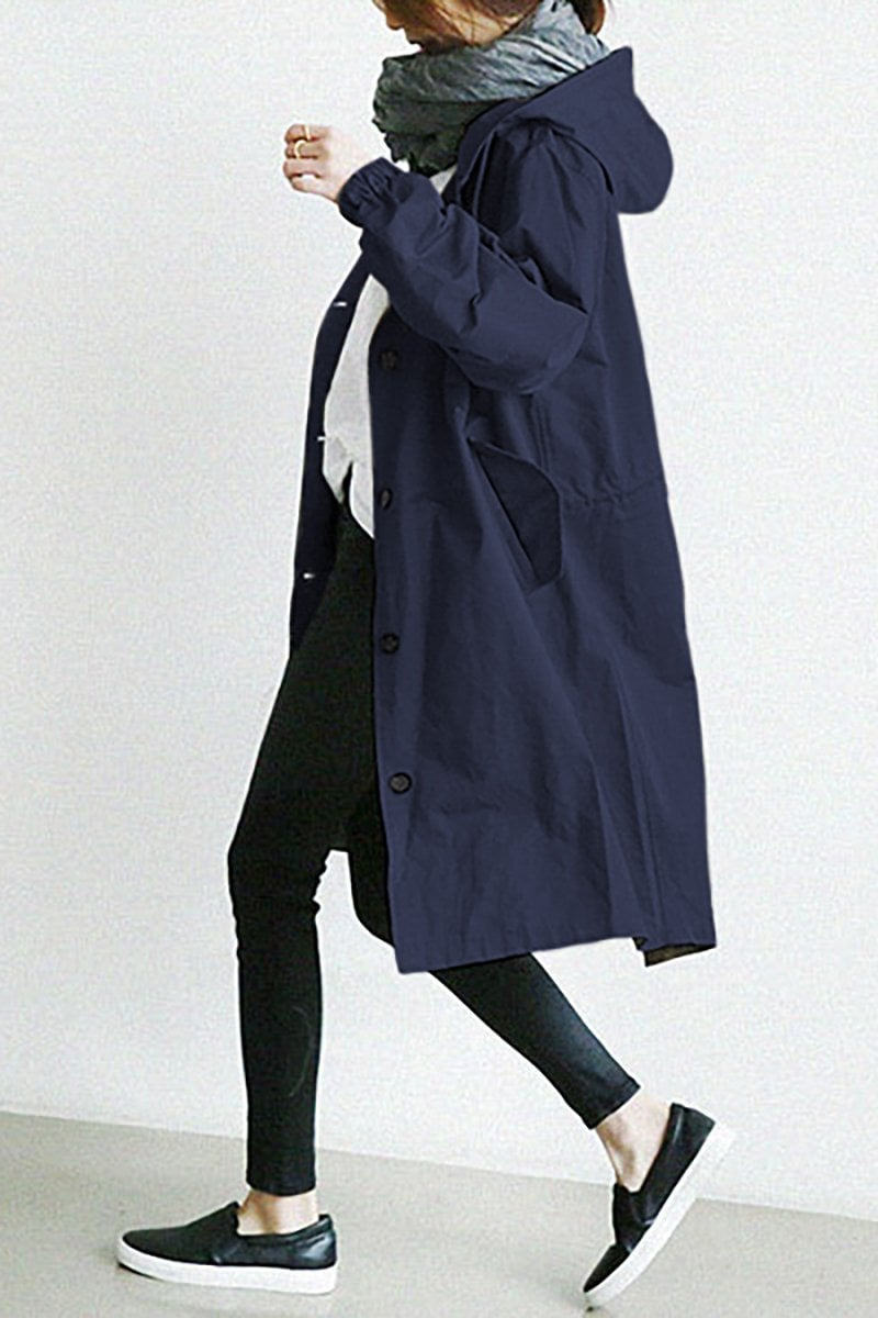 Waterdichte dames trenchcoat met capuchon | Stijlvolle tussenjas voor lente en herfst