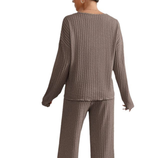 Lena – Stijlvolle Gebreide Set met V-hals | Comfort & Elegantie