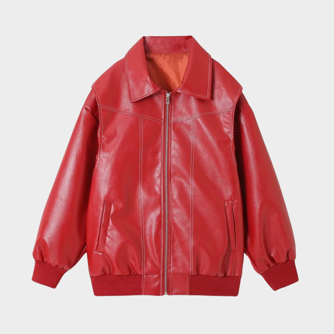 Oversized bomberjack met contrasterende stiksels