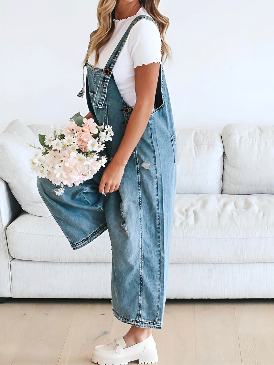 LIVIA | Losse Denim Tuinbroek voor Dames