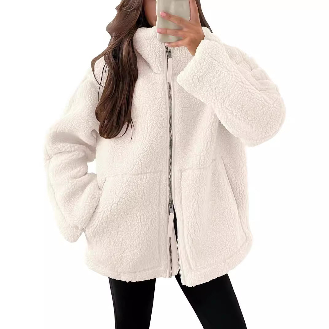 Oversized dames fleece jas | Warme en zachte winterjas van wolblend
