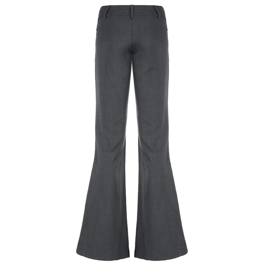 LORENTE | Hoog uitgesneden Elegante Broek met Uitlopende Pijpen