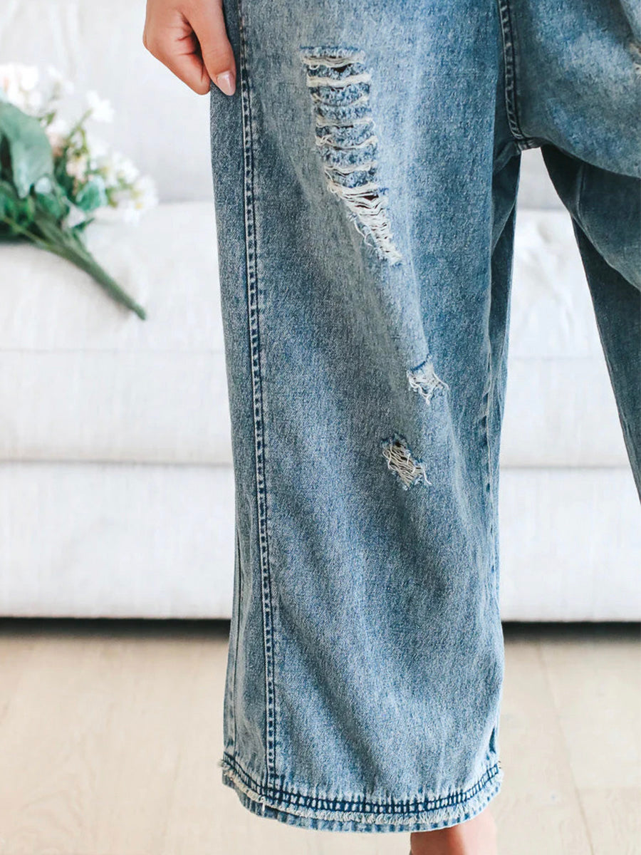 LIVIA | Losse Denim Tuinbroek voor Dames