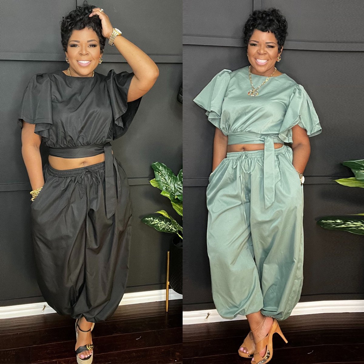 CAMILA | Statement Jogger Set met Peplum Details