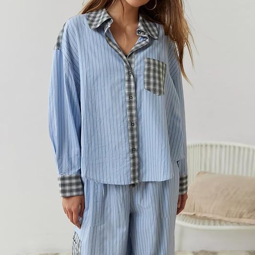 Camilla | Losvallende geruite pyjamaset in casual-chique stijl