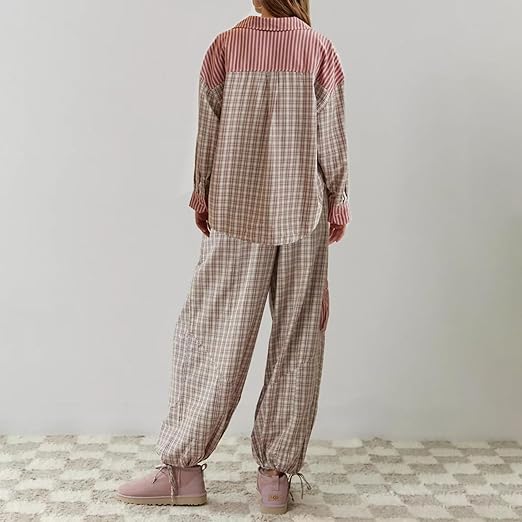 Camilla | Losvallende geruite pyjamaset in casual-chique stijl