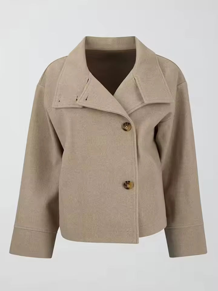 Korte damesjas met double-breasted design | Elegante en veelzijdige mantel