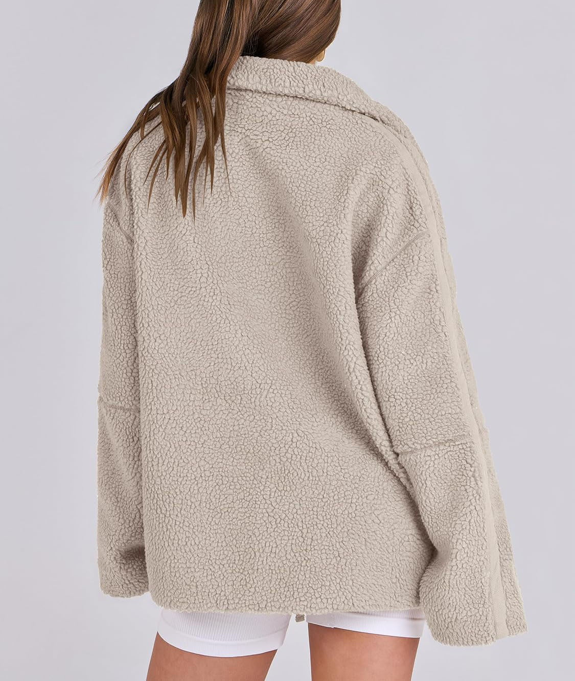 Oversized dames fleece jas | Warme en zachte winterjas van wolblend