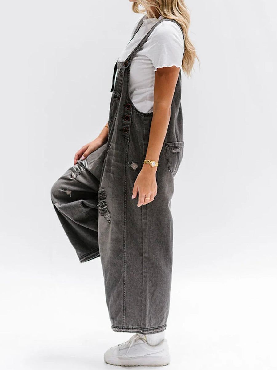LIVIA | Losse Denim Tuinbroek voor Dames