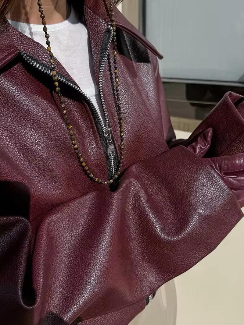 VARESSA | Boxy leren jas – Tijdloze statement outerwear