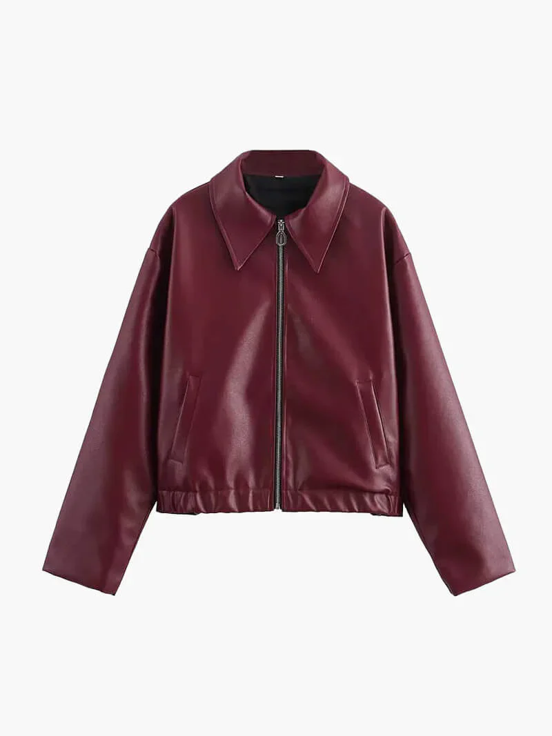 VARESSA | Boxy leren jas – Tijdloze statement outerwear