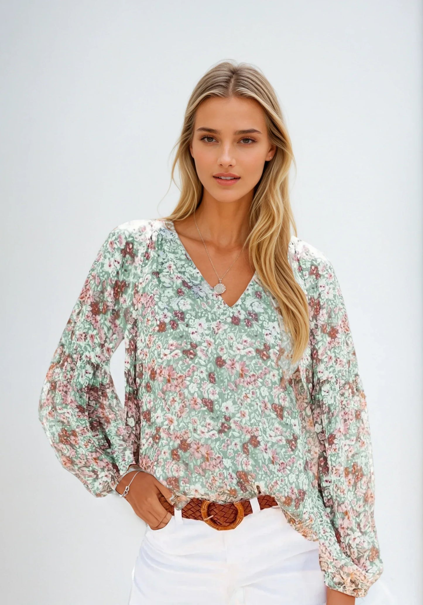 Isabel | Bloemenprint Blouse met Losvallende Pasvorm