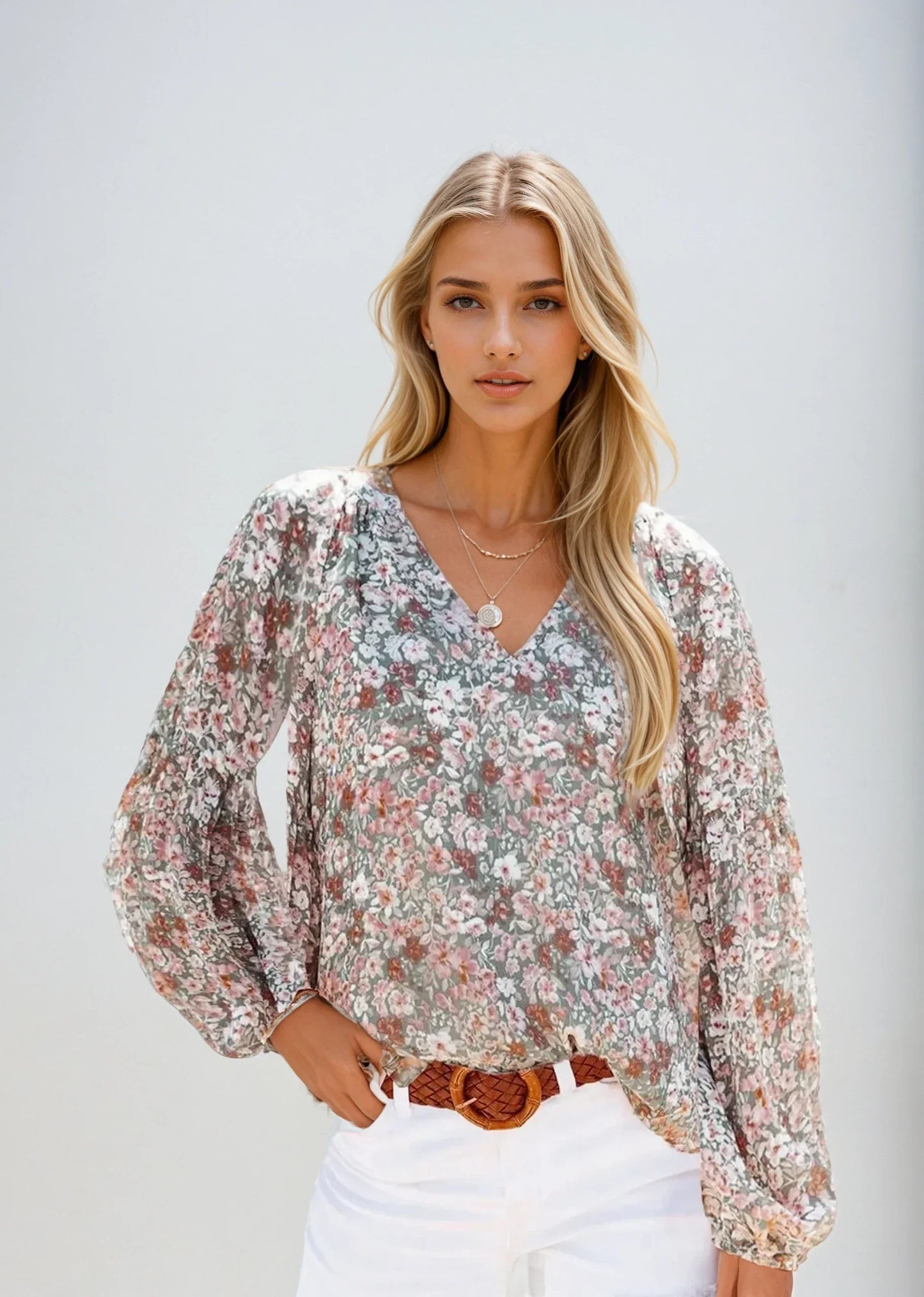 Isabel | Bloemenprint Blouse met Losvallende Pasvorm