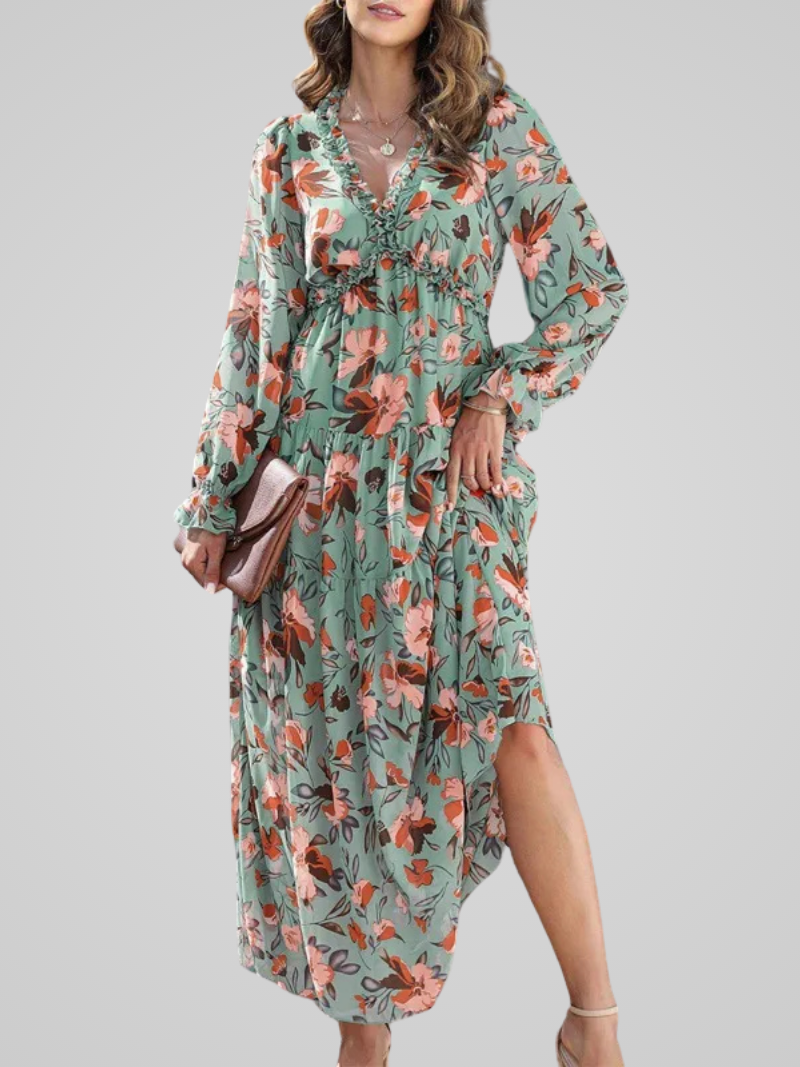 Noémie | Elegante Wilde Maxi Jurk Voor Dames