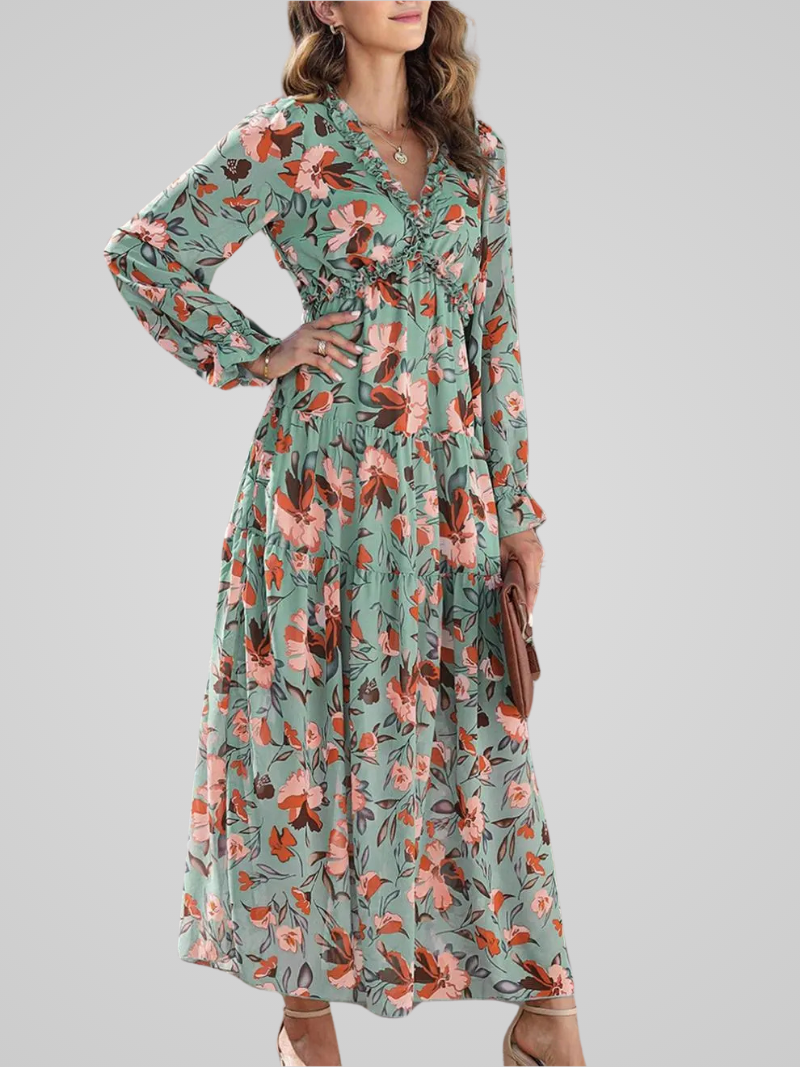 Noémie | Elegante Wilde Maxi Jurk Voor Dames