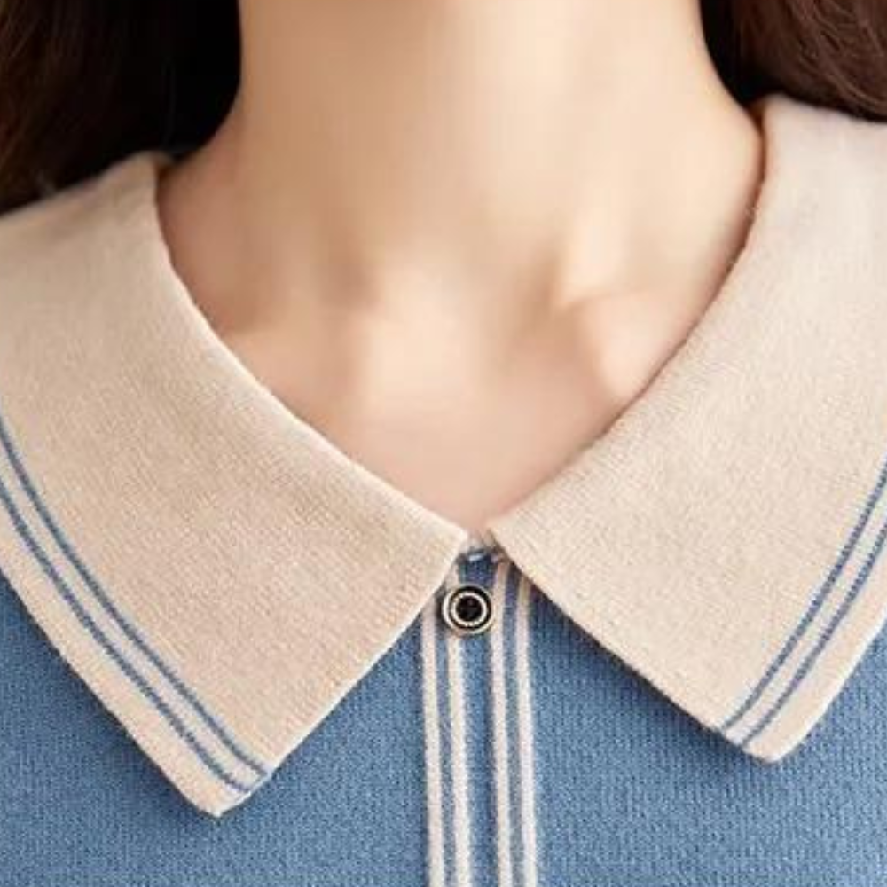 MAREN | Elegante gebreide trui met contrasterende kraag