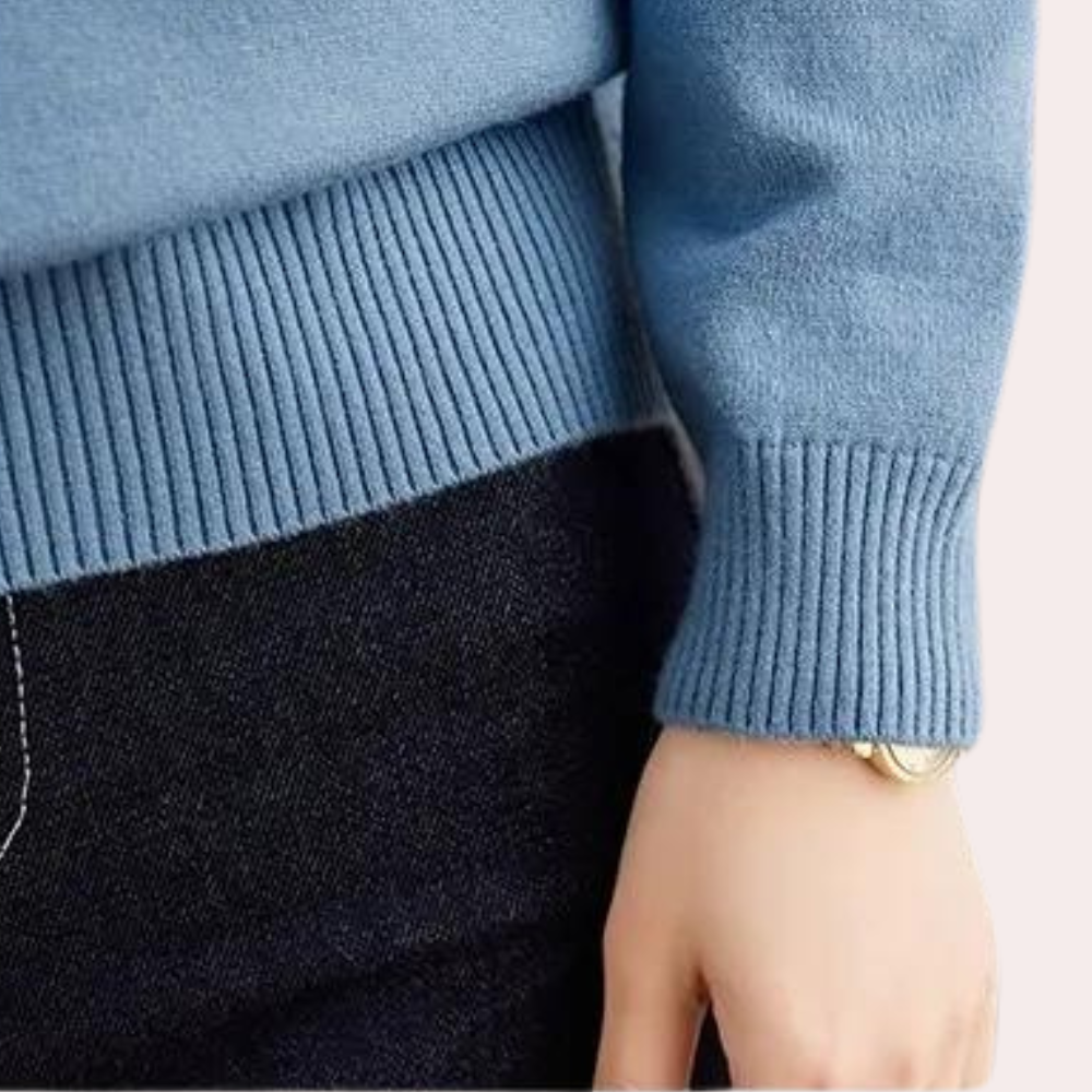 MAREN | Elegante gebreide trui met contrasterende kraag