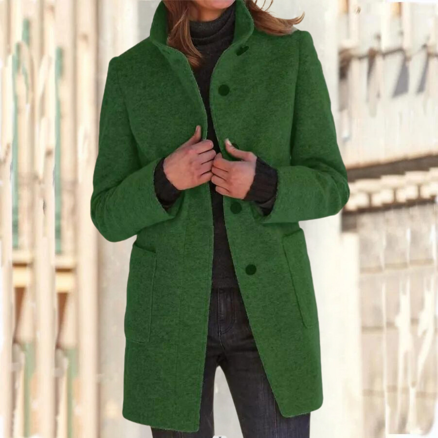 Elegante damesjas met hoge kraag | Warme en stijlvolle wintermantel