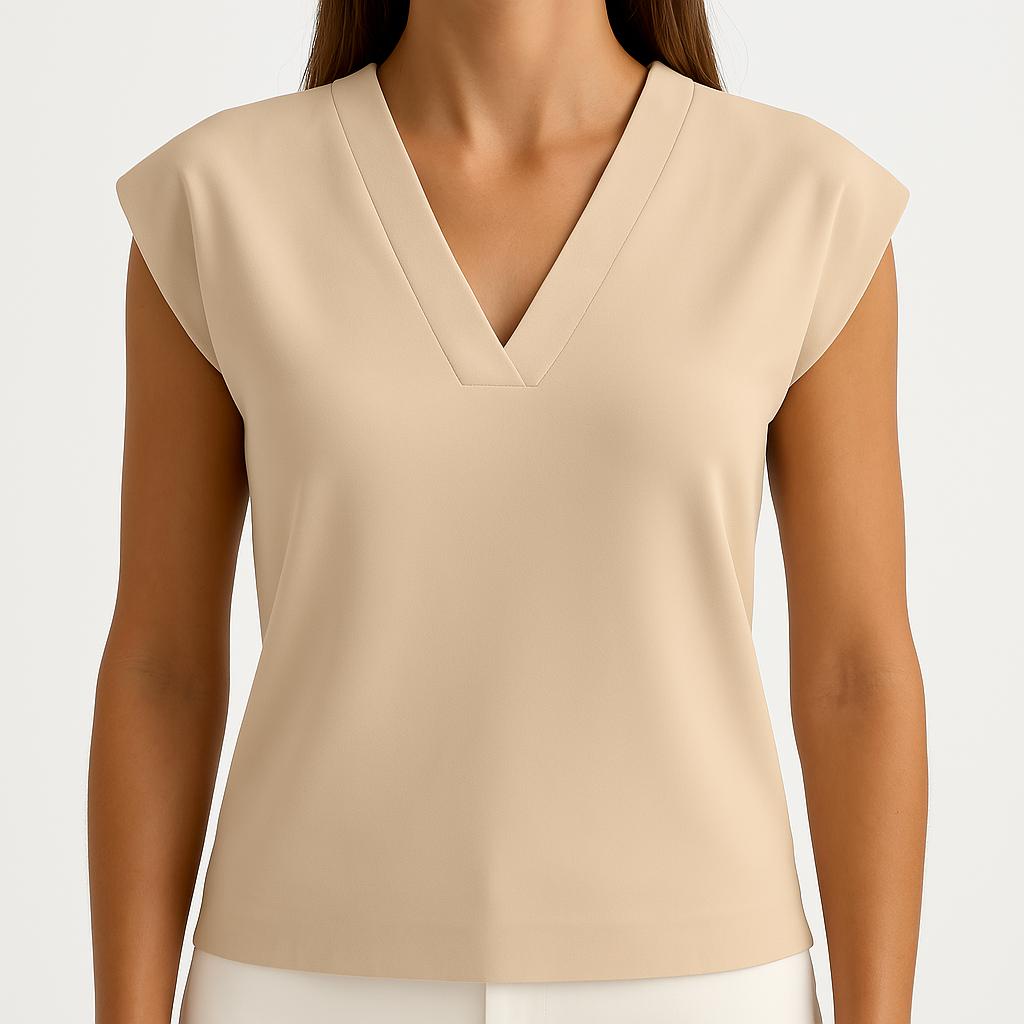 IVANNA | Minimalistische Mouwloze Top met V-Hals