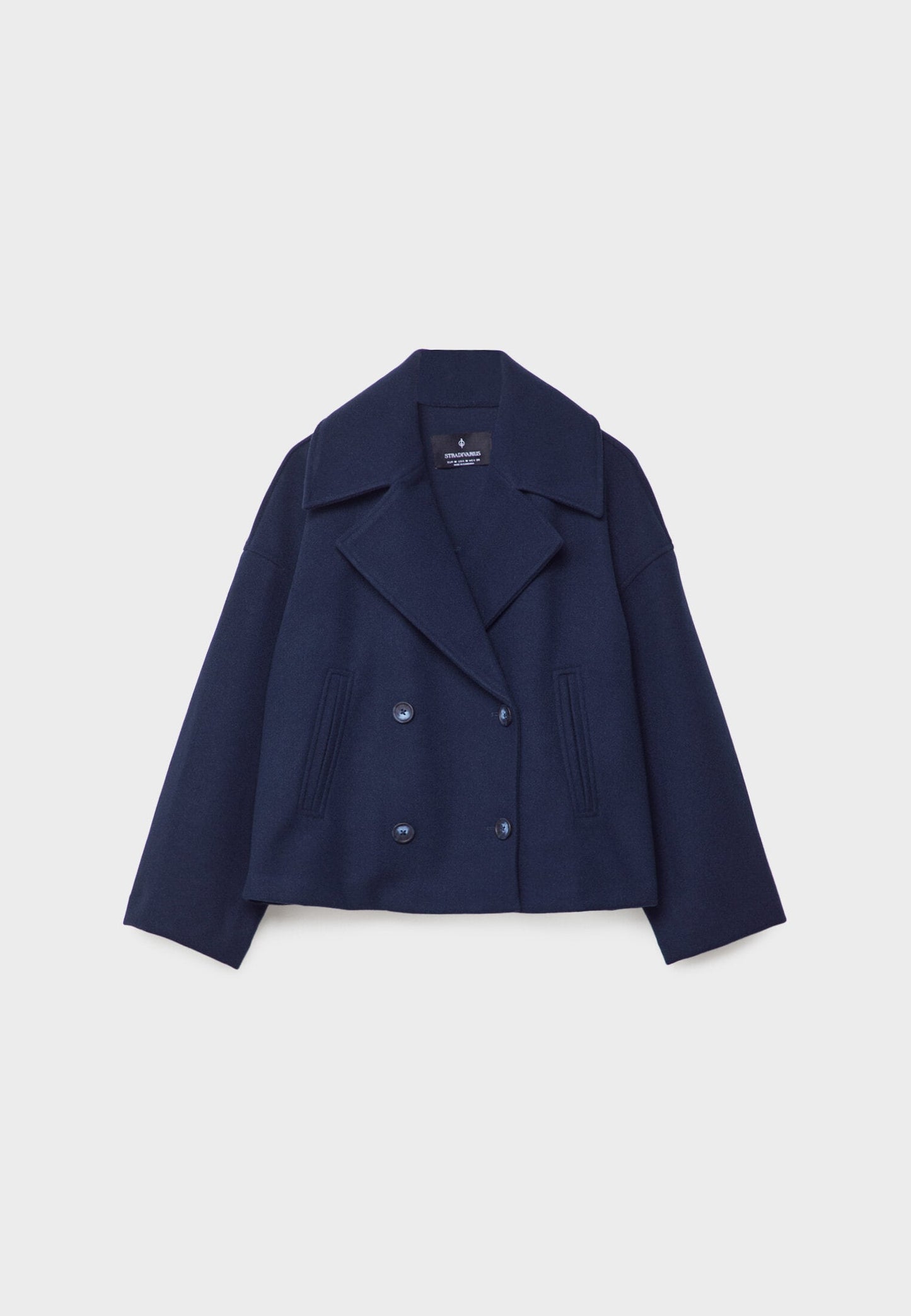 Chique korte damesjas met dubbele knopen | Cropped double-breasted mantel