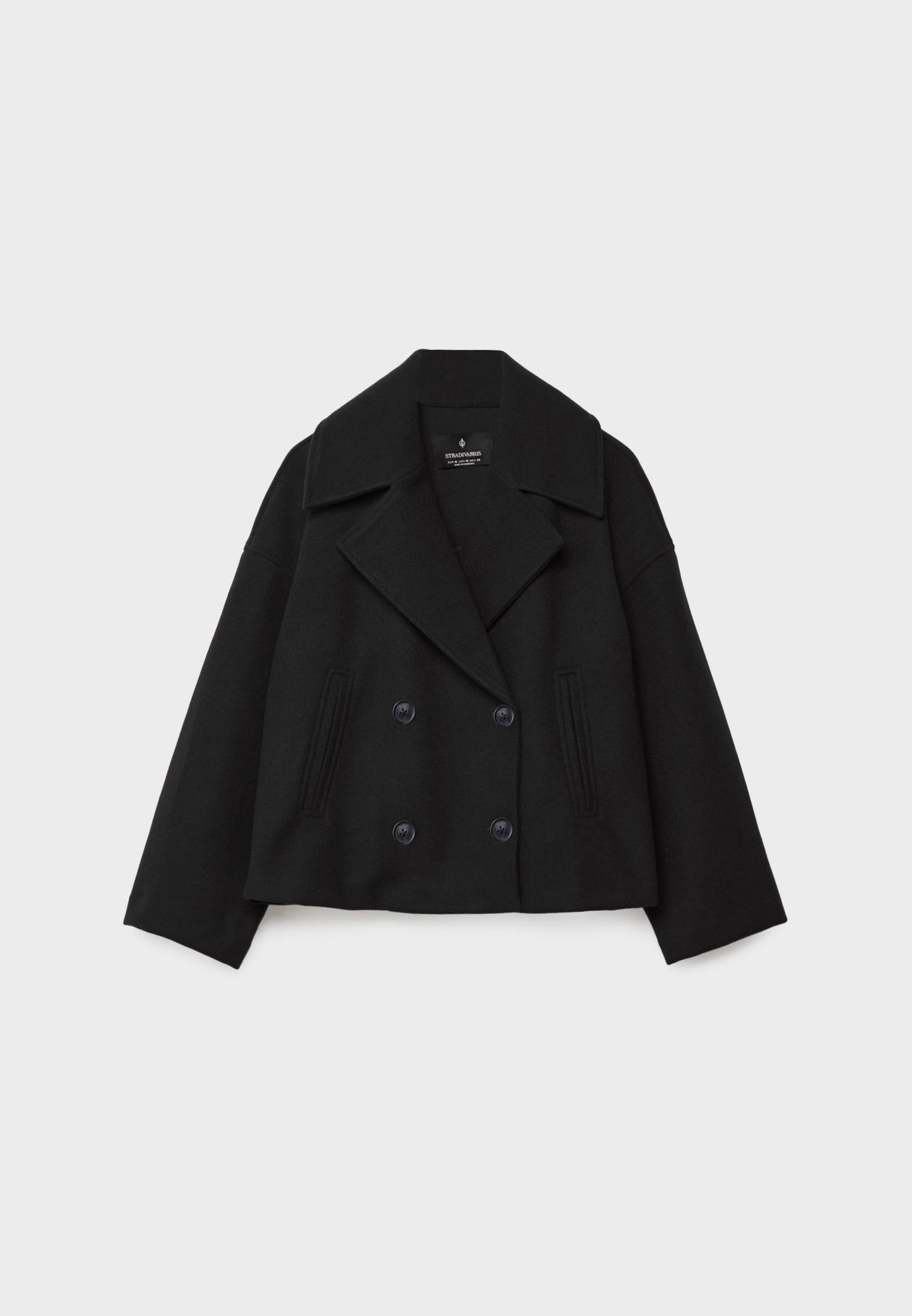 Chique korte damesjas met dubbele knopen | Cropped double-breasted mantel