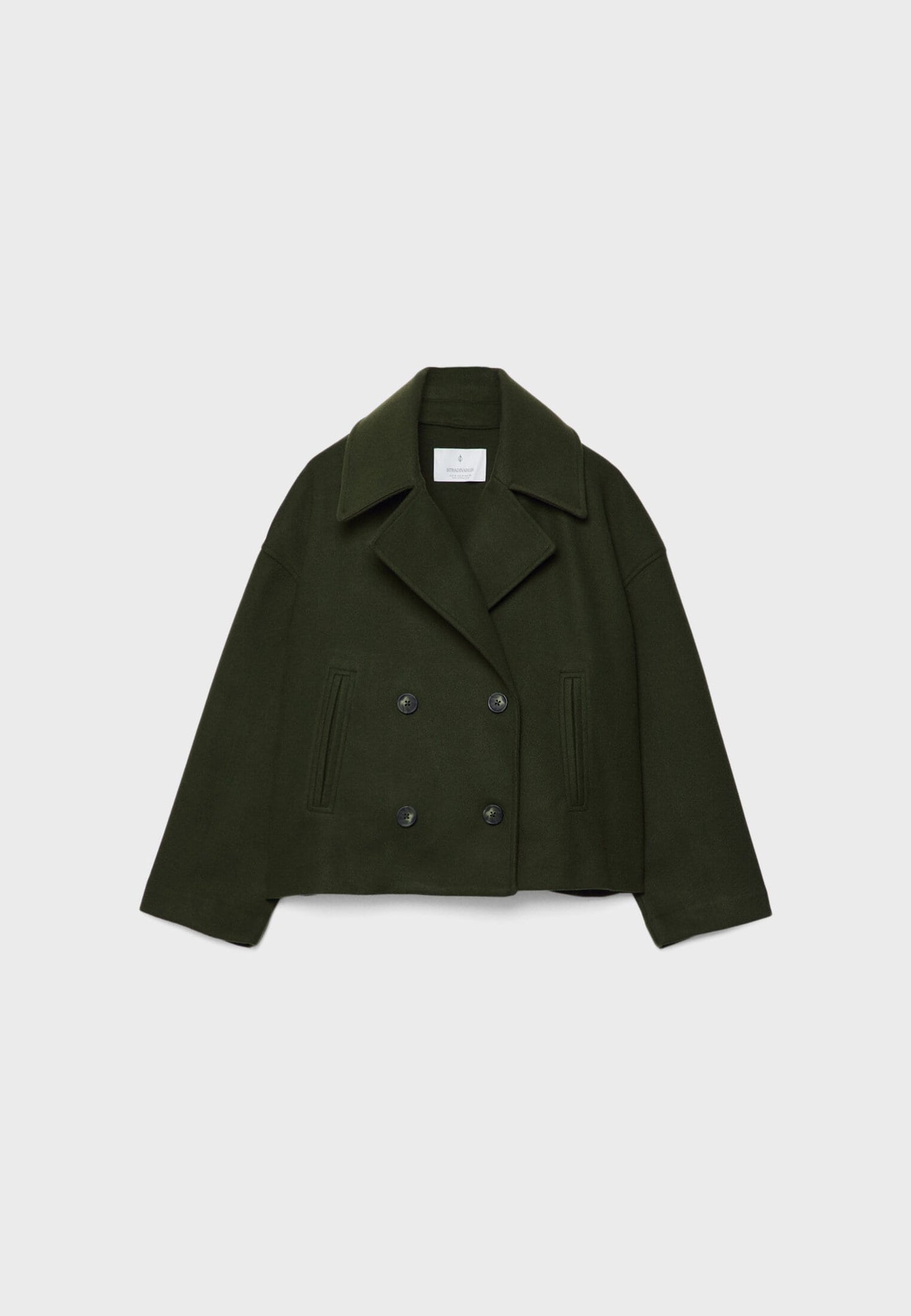 Chique korte damesjas met dubbele knopen | Cropped double-breasted mantel