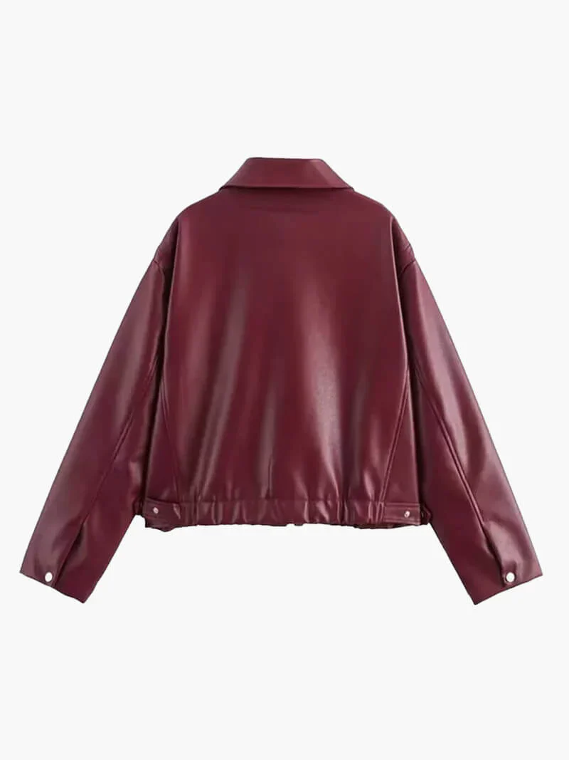 VARESSA | Boxy leren jas – Tijdloze statement outerwear