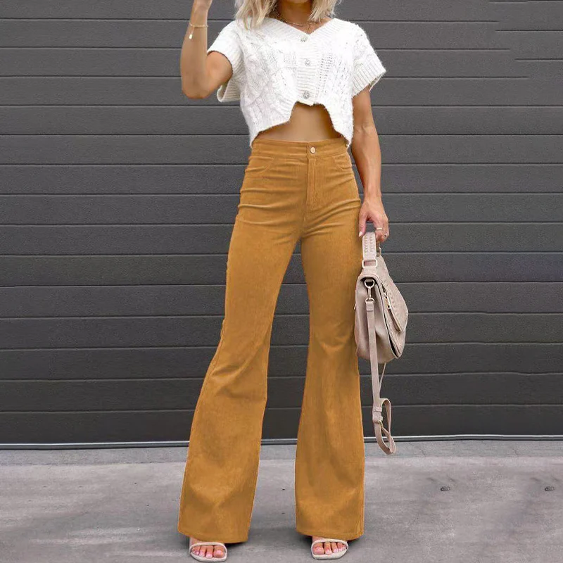 SELENE | Dames flared broek – Hoge taille en aansluitende pasvorm
