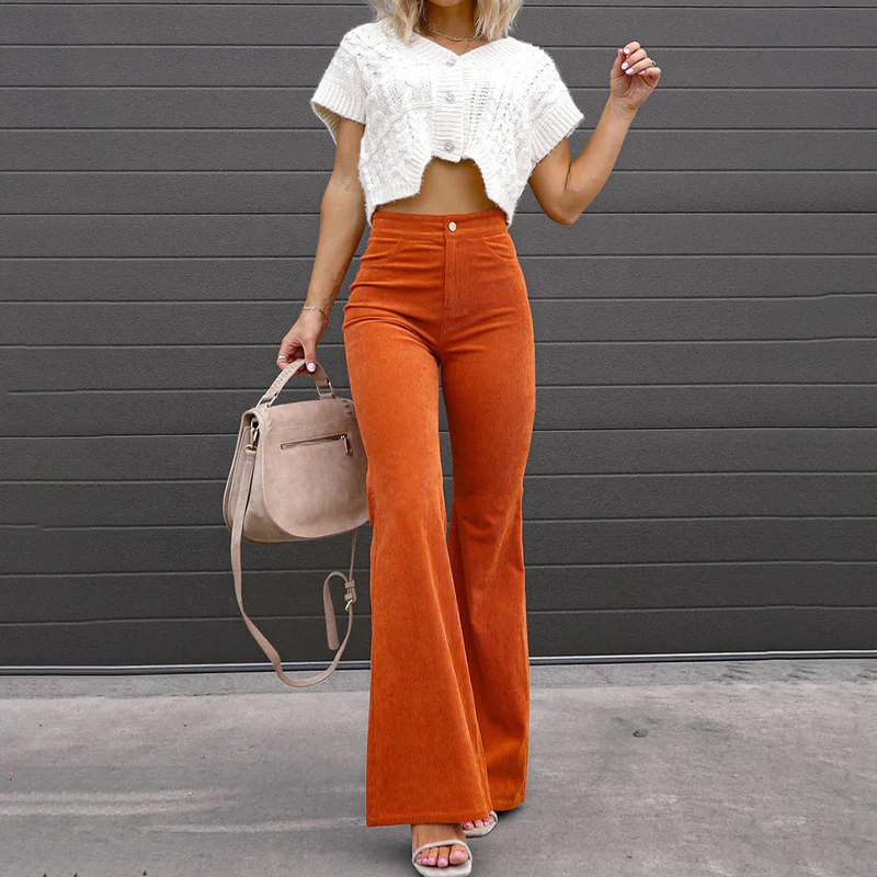 SELENE | Dames flared broek – Hoge taille en aansluitende pasvorm