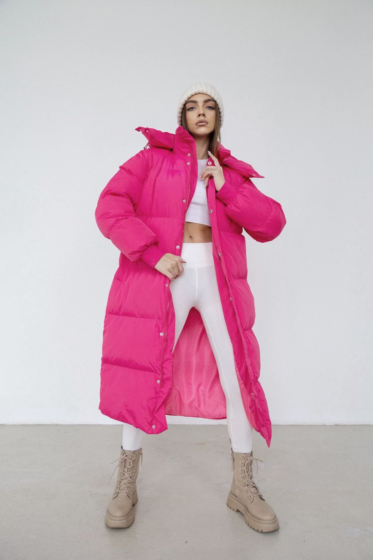 Daisy Dames Winterjas | Lange Oversized Puffer met Hoed 3