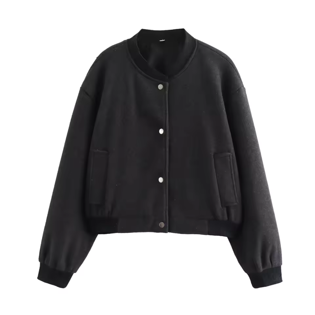 Dames Ronde Hals Lange Mouwen Jacket | Korte 2