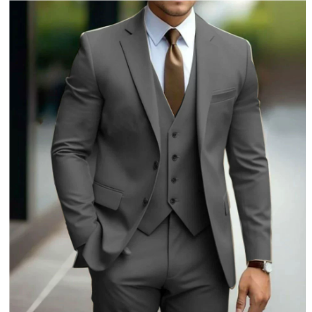 Dario Heren Pak | Slim Fit Wolmix, Driedelig Ensemble