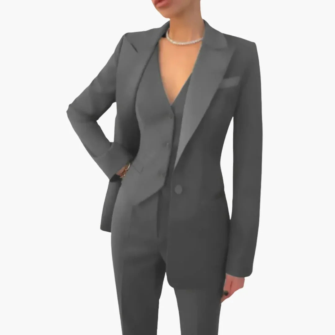 Diana Dames Pak | Driedelig Blazer, Vest en Rechte Broek van Hoogwaardige Stof 3